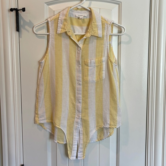 beachlunchlounge striped button down sleeveless shirt • Size XS - Picture 2 of 12